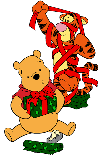 Winnie the Pooh Christmas Clip Art Images.