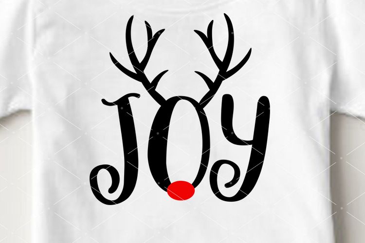 Joy sign svg Christmas reindeer antlers clip art Cricut.