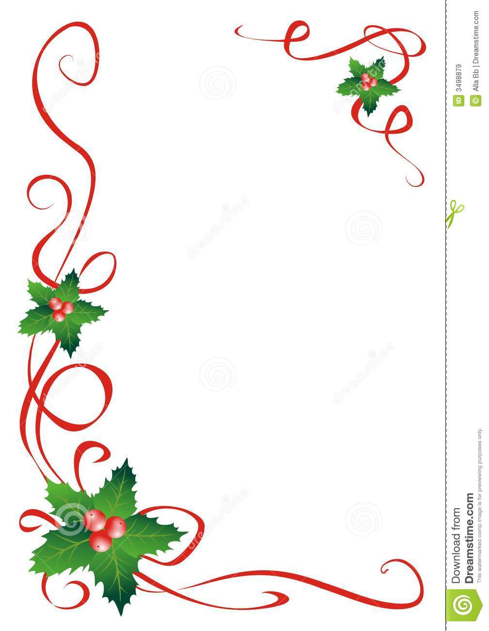Free Christmas Ribbon Border Clip Art.