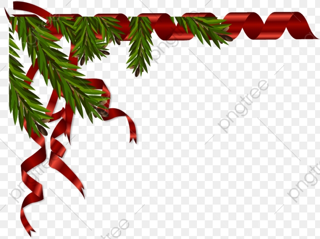 Christmas Ribbon Border, Ribbon Clipart, Christmas, Red PNG.