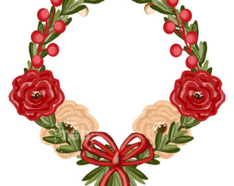 Red flowers clipart.