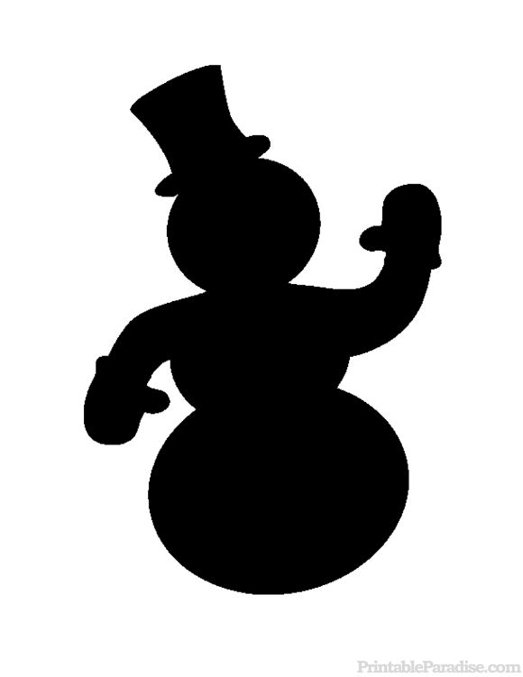 Printable Snowman Silhouette.