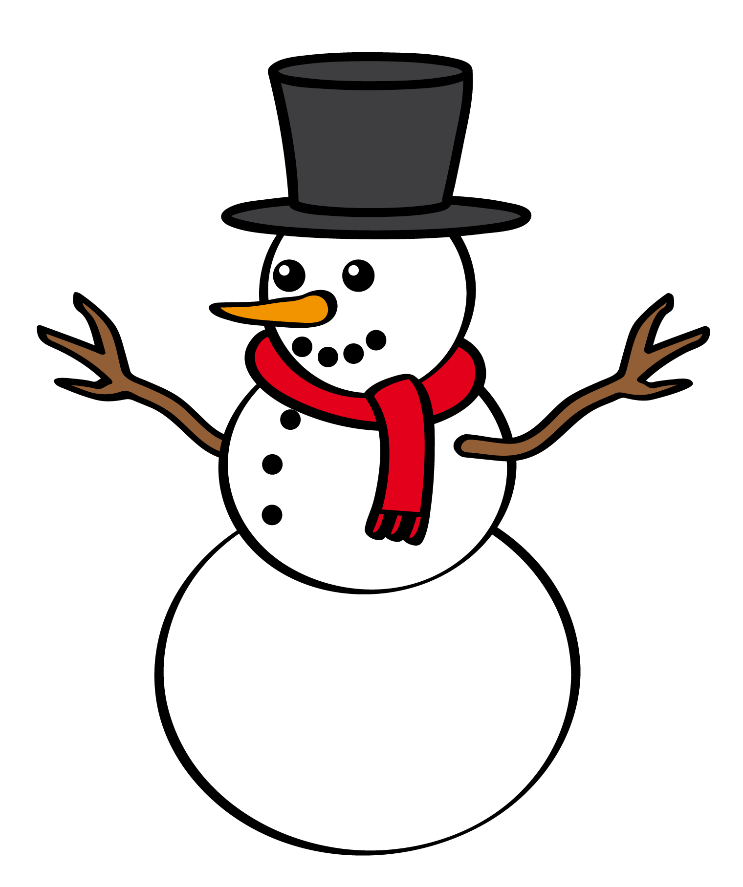 Funny Christmas Snowman Clipart.