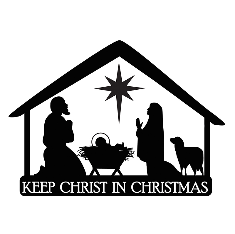 Nativity Stable Christmas Auto Magnet.
