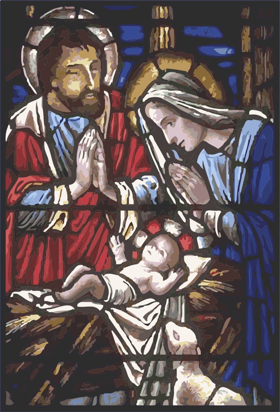 Holy Family Christmas clipart.