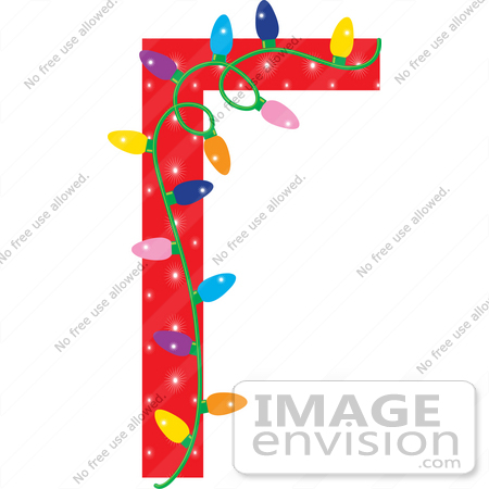Christmas Clipart Of A Red Stationery Border With Colorful Lights.