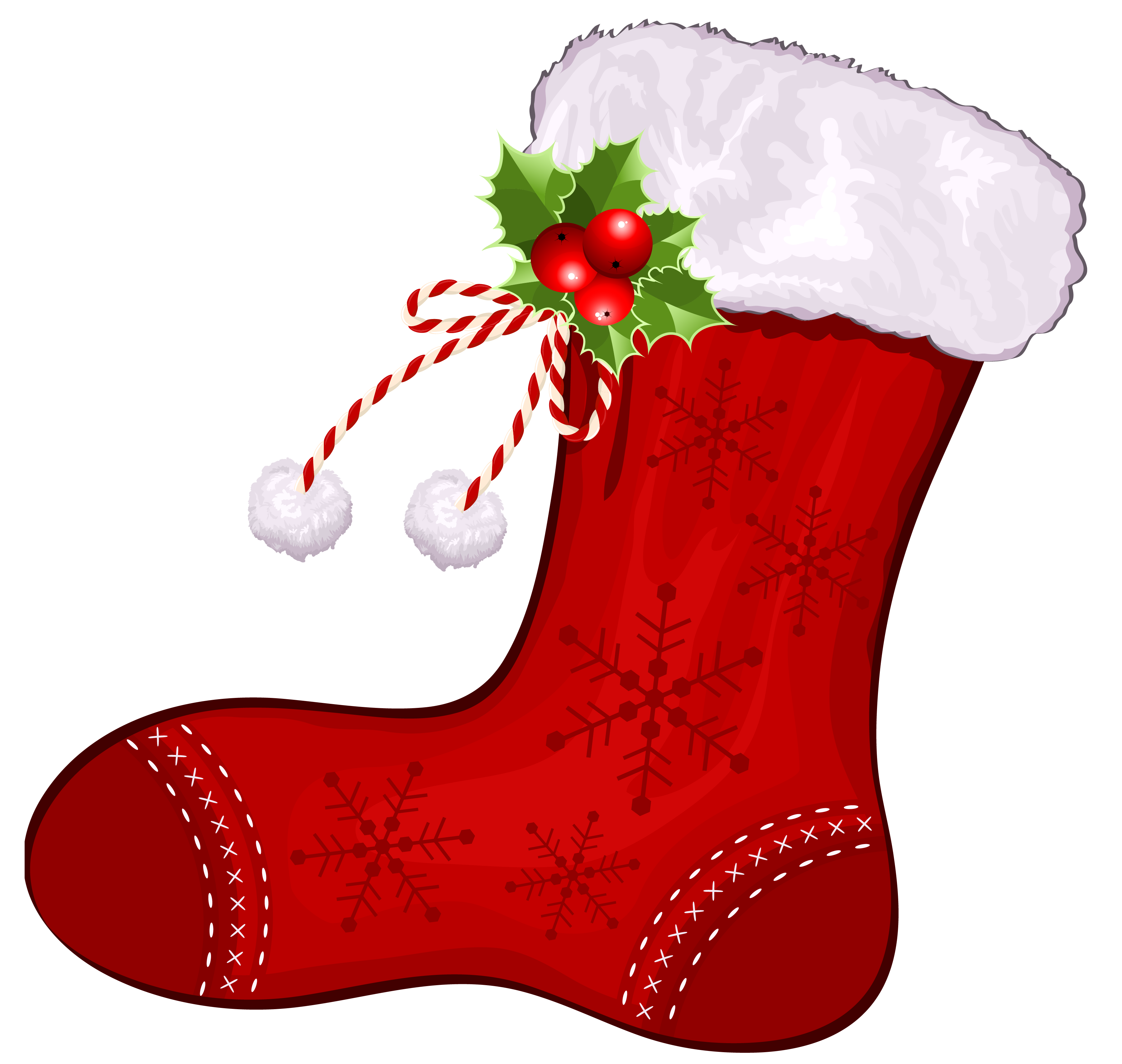 Red Large Christmas Stocking Clipart.