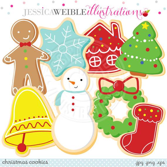 Christmas Cookies Cute Digital Clipart.