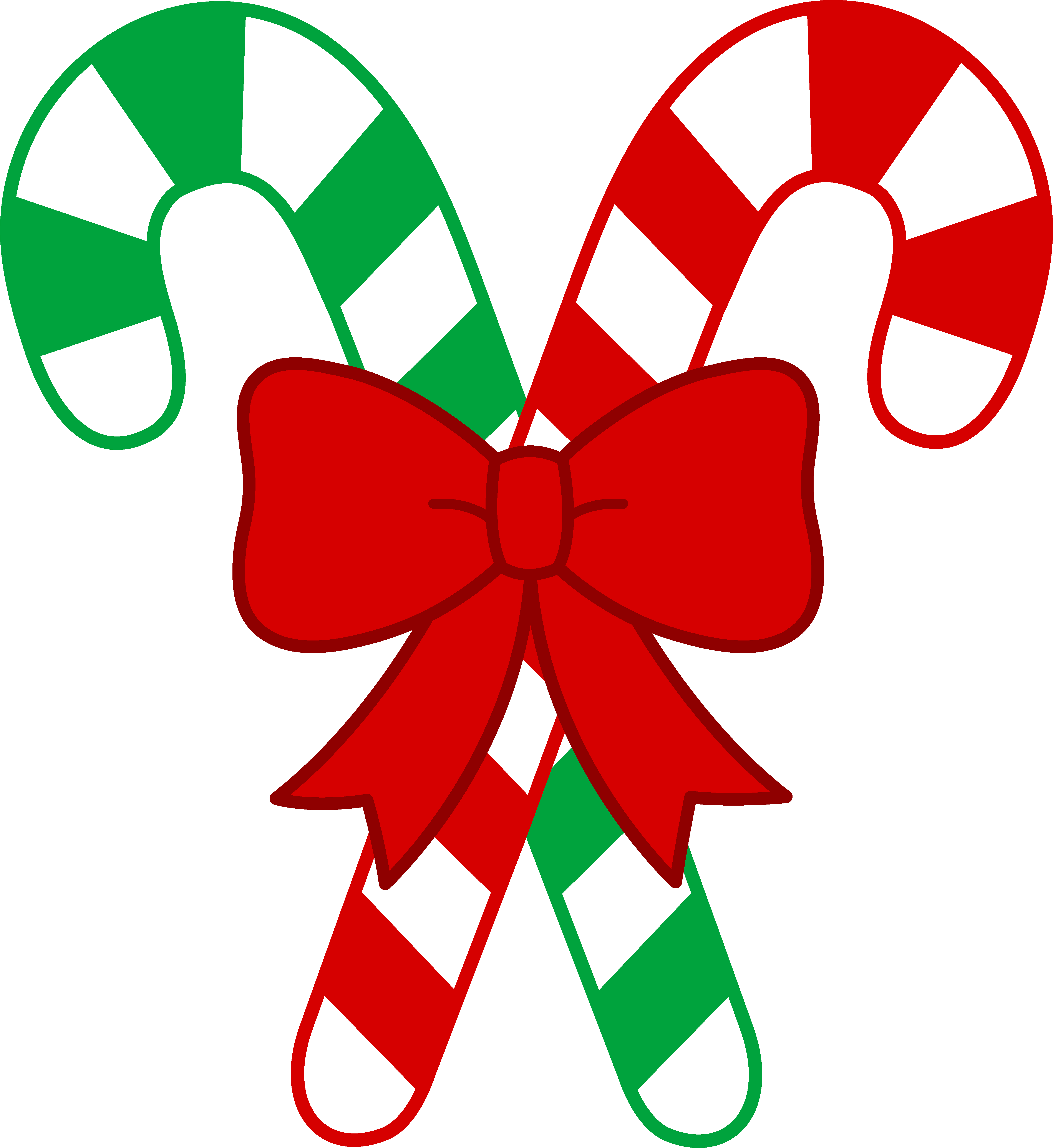 Christmas Candy Canes With Bow.