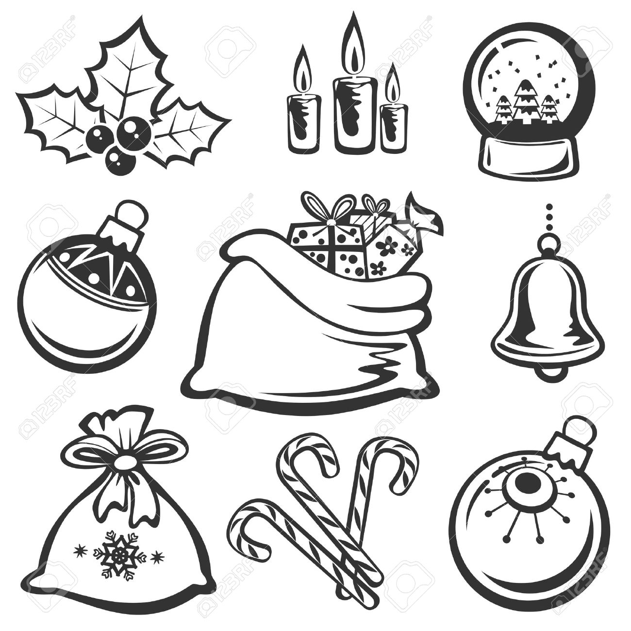 Christmas Symbols Clip Art Black And White 20 Free Cliparts Download 