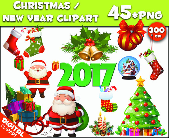 Christmas clipart 45 PNG 300dpi Images Digital Clip by 1001Clipart.