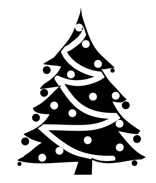 Christmas Tree Clipart Black And White.