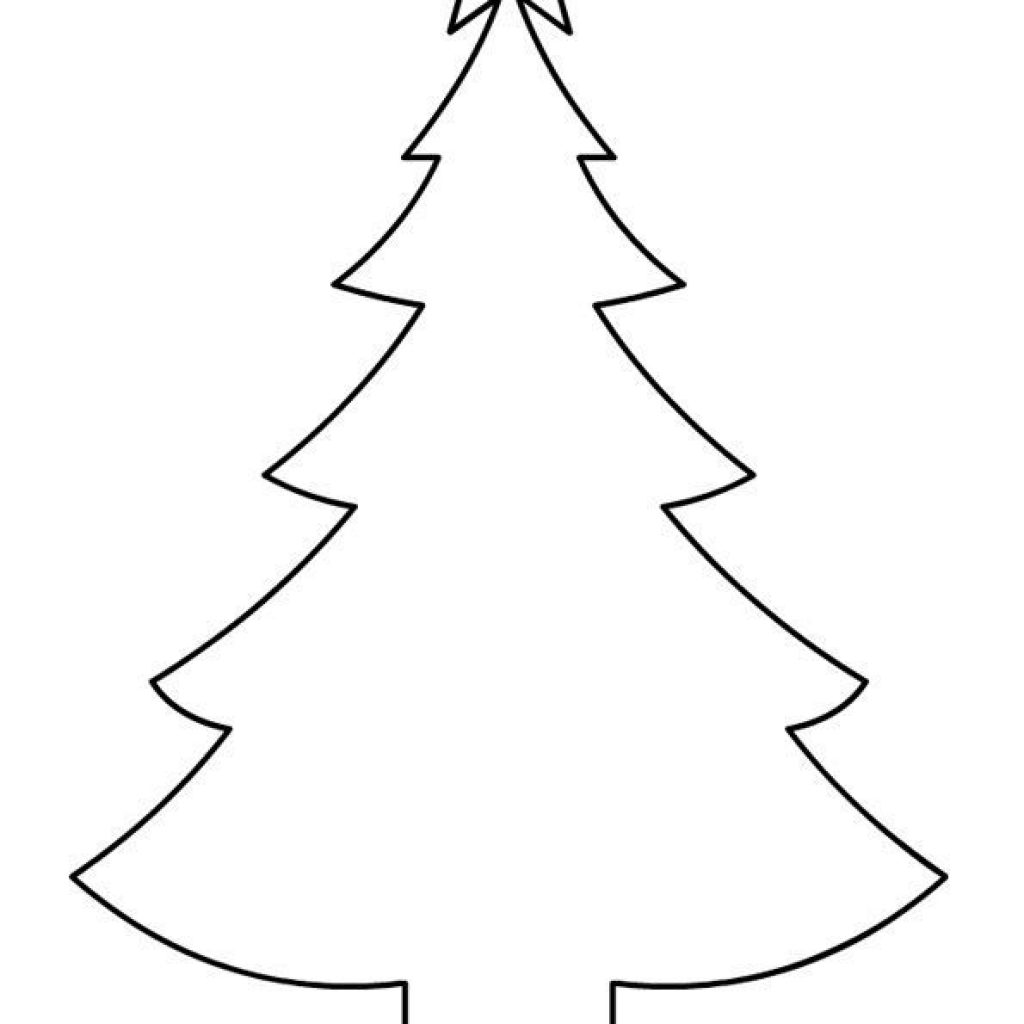 Christmas Tree Black Outline Clip Art