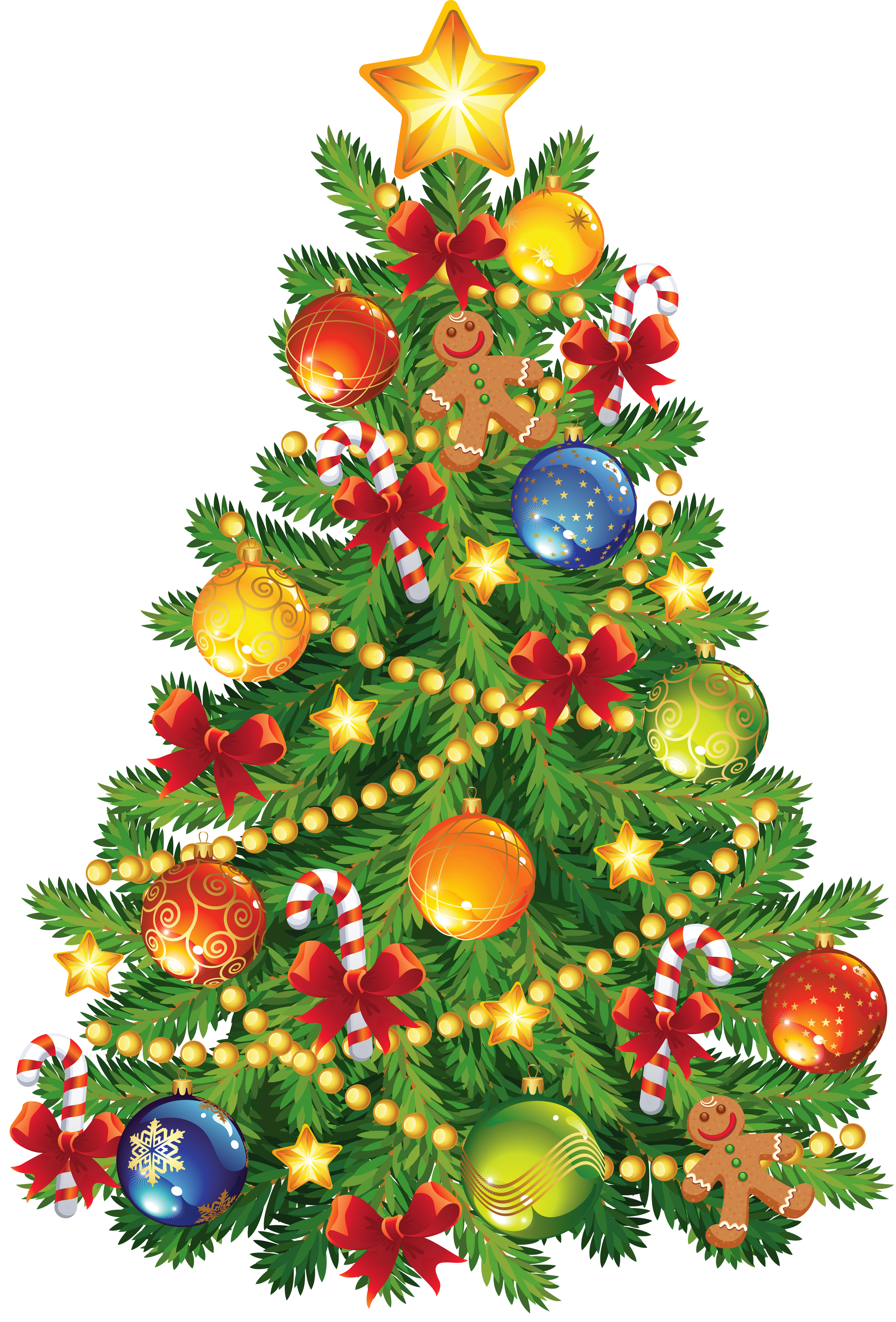 Christmas tree decorations clipart.