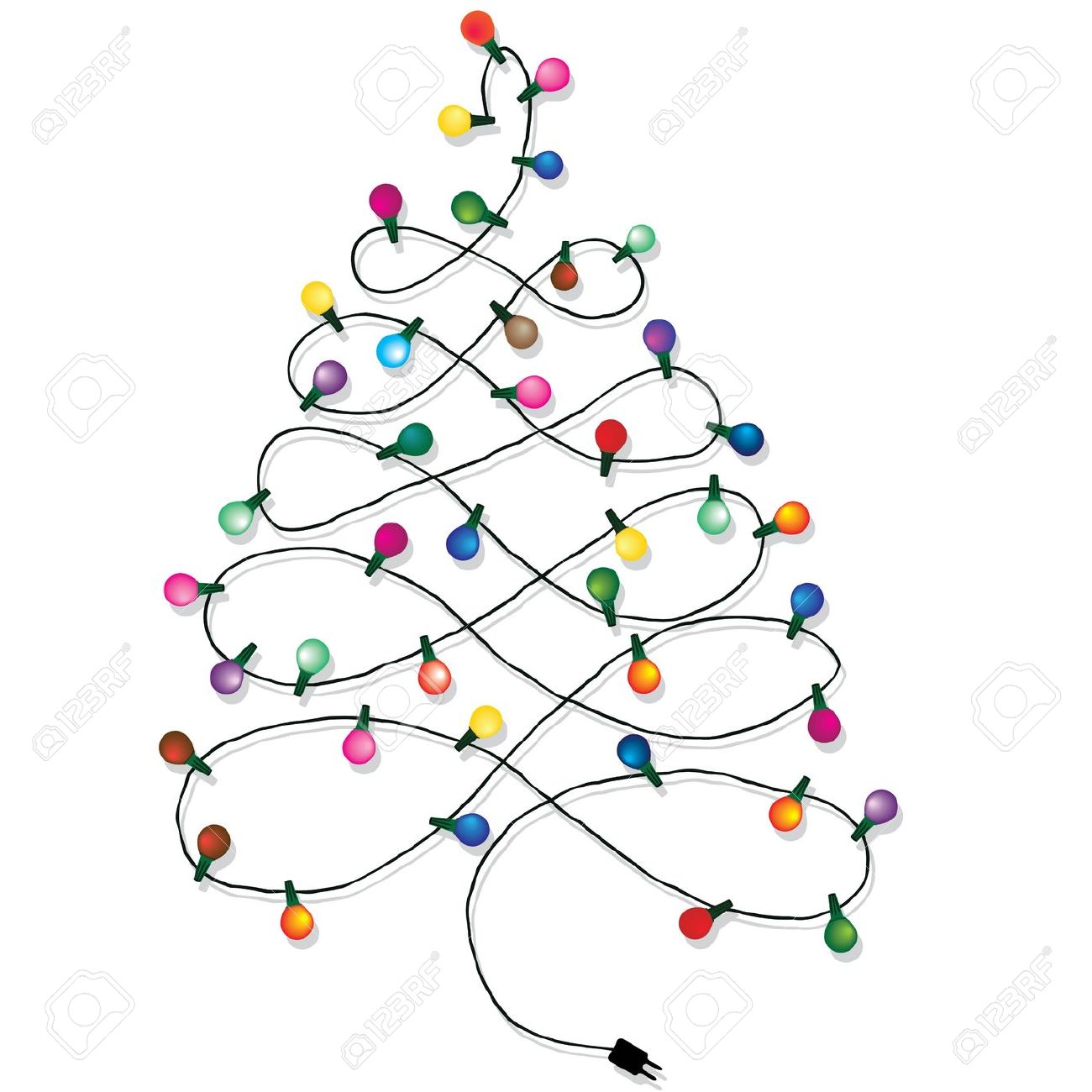Christmas Tree Garland Lights String Of Christmas Background.