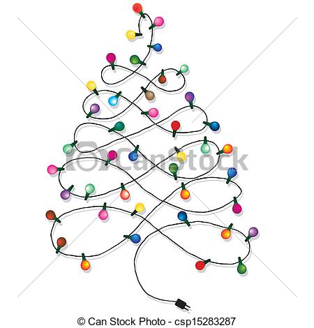 Christmas tree lights clipart.