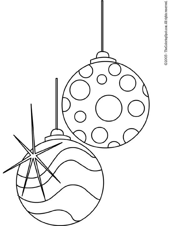 christmas tree ornaments clipart black and white - Clipground