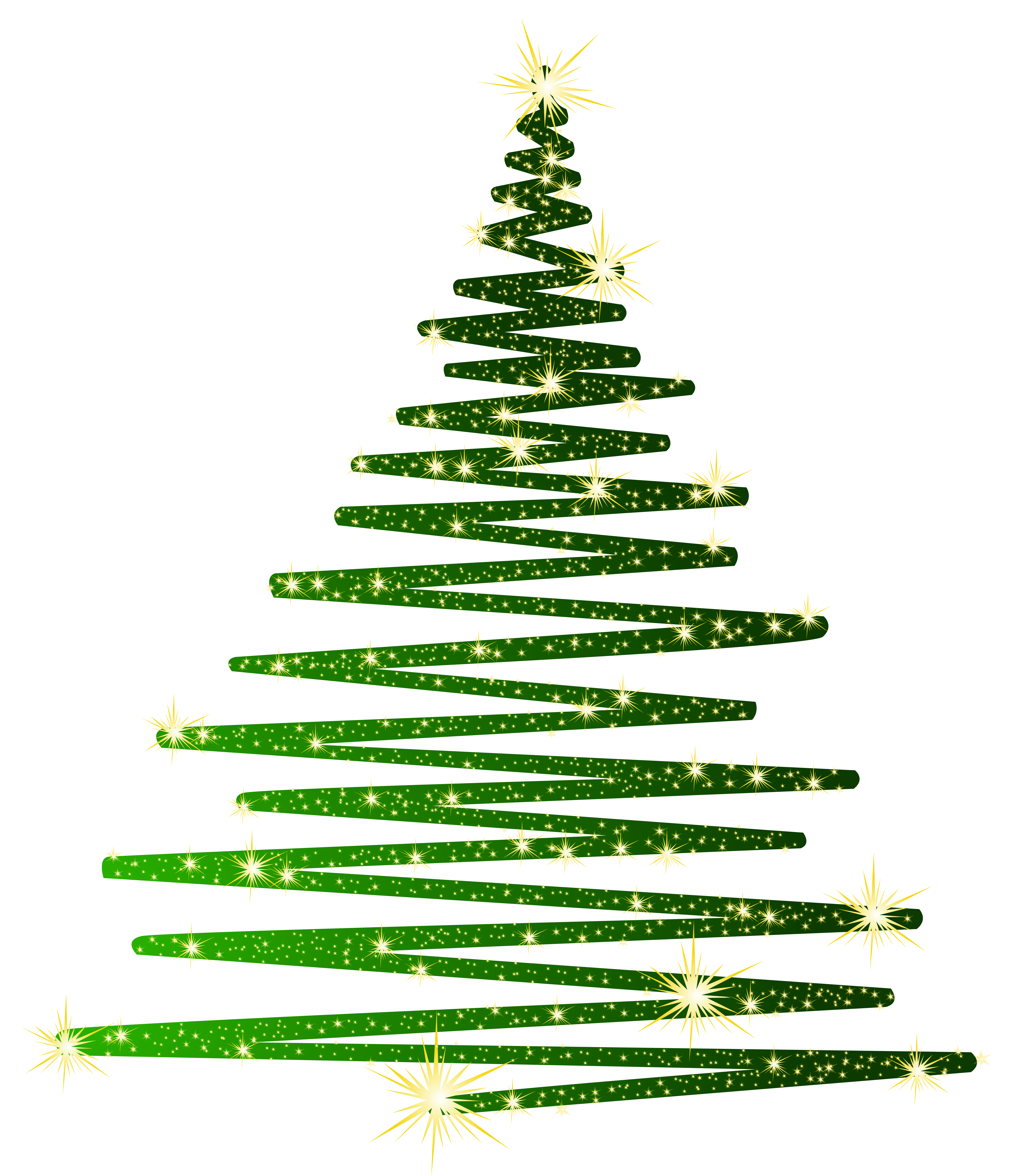 Green Christmas Shining Tree PNG Clipart.
