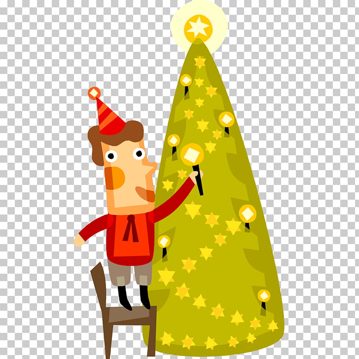Christmas Drawing , Cartoon Christmas tree shape PNG clipart.