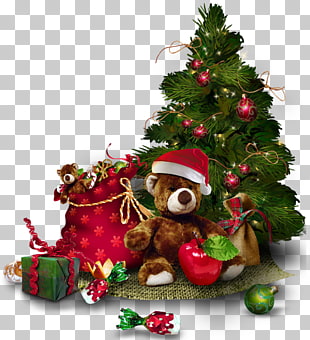 Christmas tree , Transparent Christmas Tree with Teddy Bear , green.