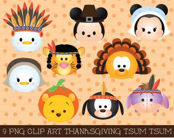 Thanksgiving tsum tsum clipart, tsum tsum graphics.