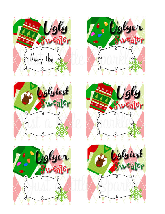 Ugly Sweater Voting Cards Printable Free