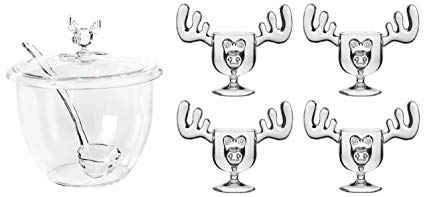 Christmas Moose Mug Punch Bowl Set with 4 Moose Mugs.