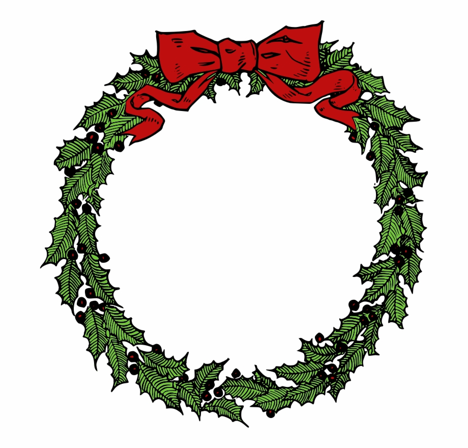 Free To Use Public Domain Christmas Wreath Clip Art.