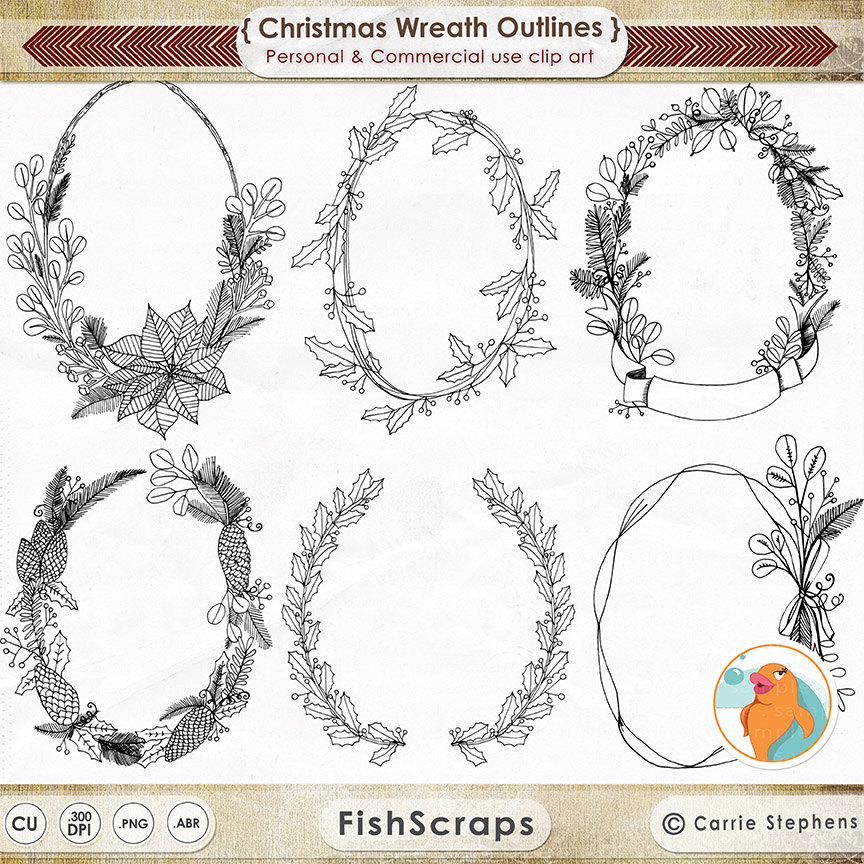 christmas wreath clipart outline 20 free Cliparts | Download images on