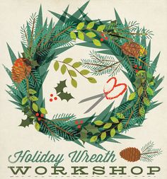 75% SALE Christmas Wreath Line Art, Hand Drawn Illustration.