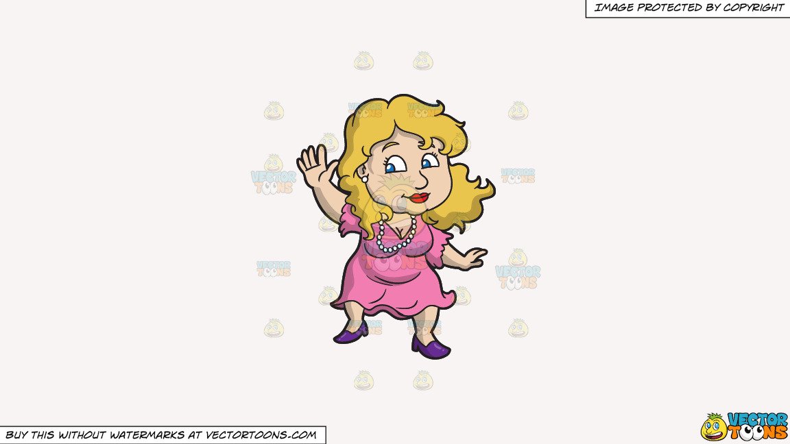Clipart: A Chubby Woman Dancing To Whip Nae Nae on a Solid White Smoke  F7F4F3 Background.