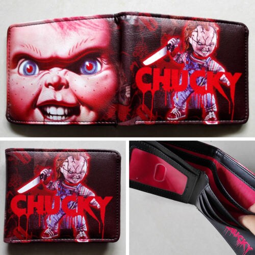 2018 Movie Child\'s Play Chucky Logo wallets Purse Red 12cm.