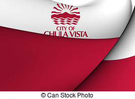 Waving flag of chula vista california usa Clipart and Stock.