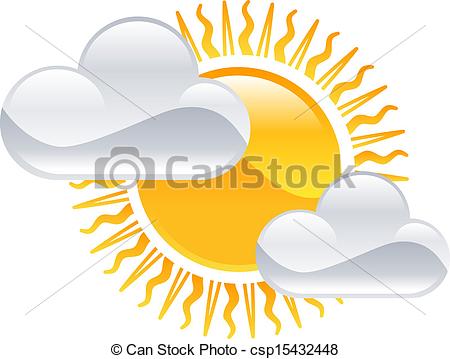 Wektory EPS słońce, pogoda, chmury, Clipart, Ikona.