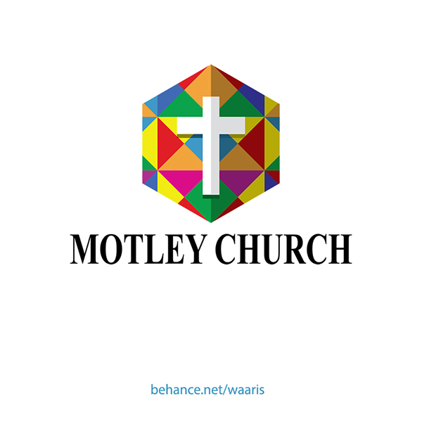 Church logo inspired by stained glass windows in Church on.