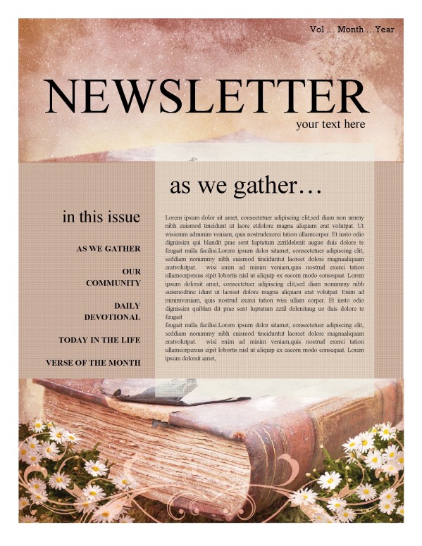 free church newsletter templates for microsoft word