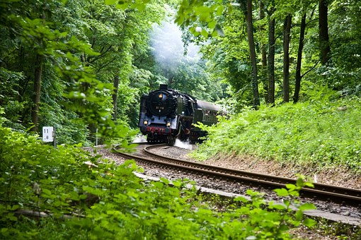 Train, Tracks, Nature, Landscapes.