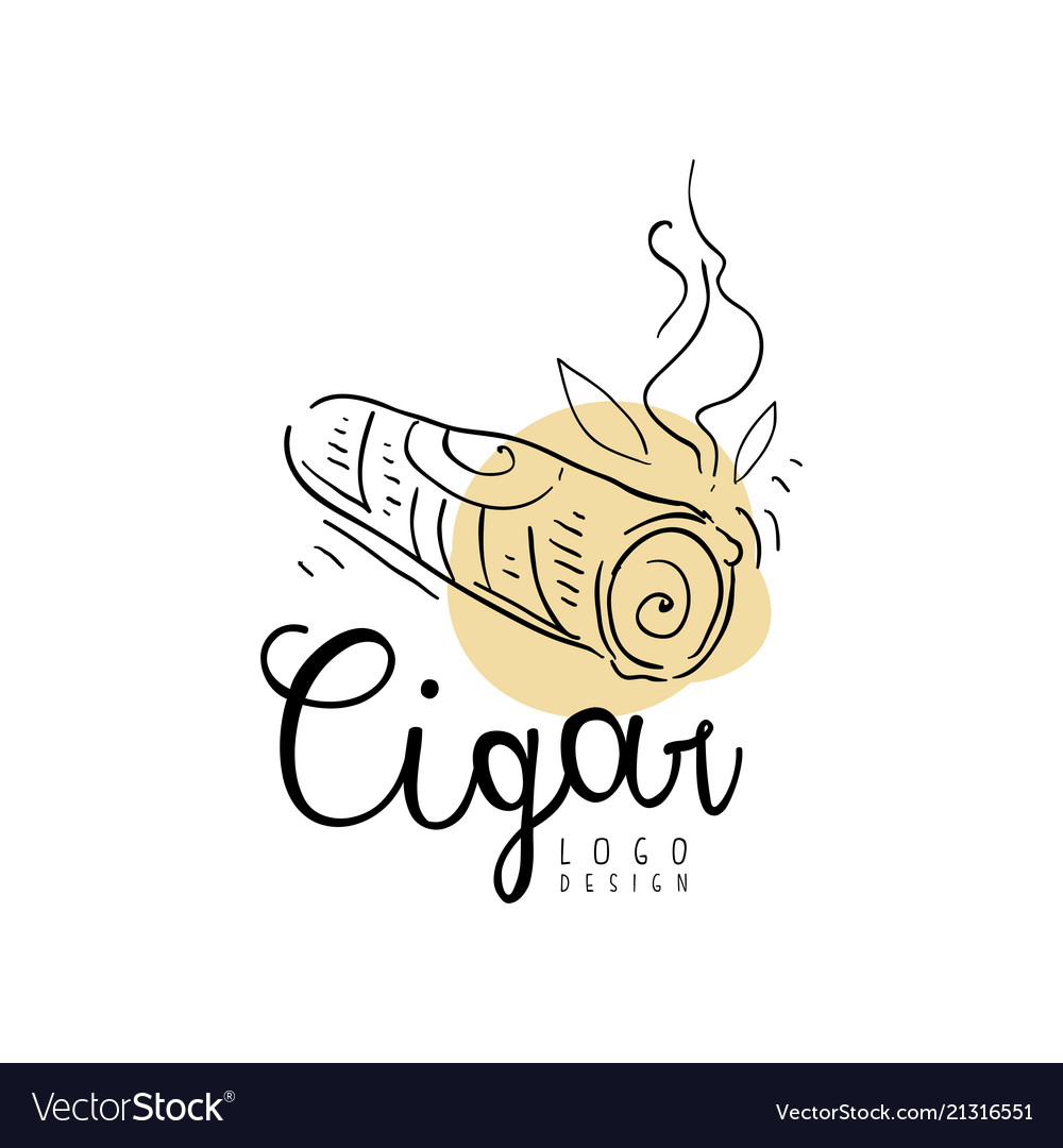 Cigar logo design emblem can be used for smoke.