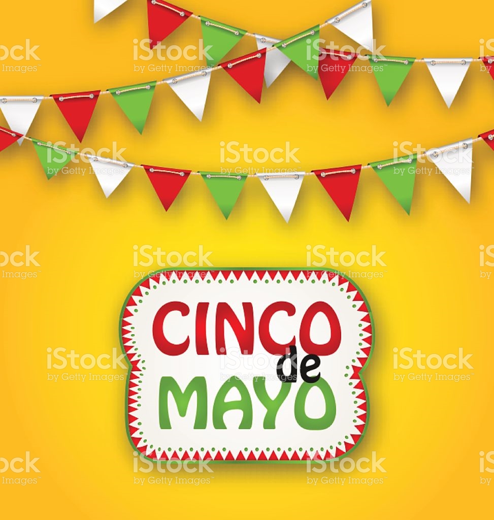 Cinco De Mayo Holiday Bunting Background Mexican Poster stock.