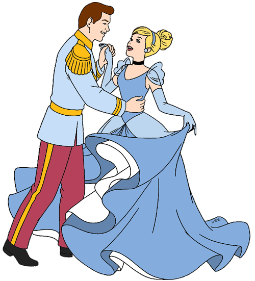 Cinderella and Prince Charming Clip Art.