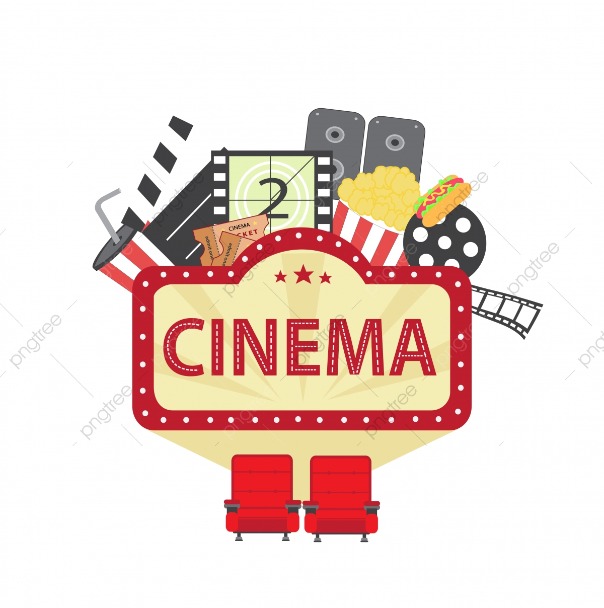 Cinema Vector Illustration, Icon, Cinema, Poster Vector PNG and.