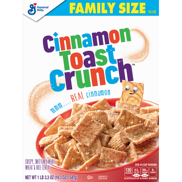 General Mills Cinnamon Toast Crunch, Cereal, with Whole Grain (19.3.