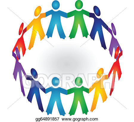People Holding Hands In A Circle Clipart.