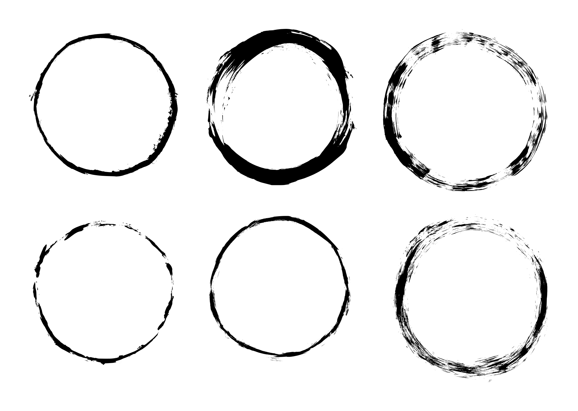 6 Grunge Circle Frame (PNG Transparent).