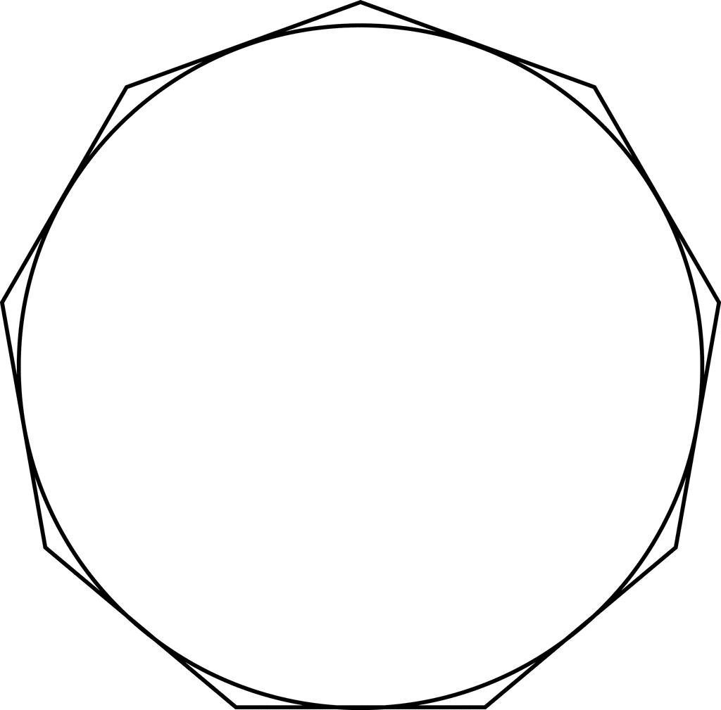 Regular Nonagon Circumscribed About A Circle.