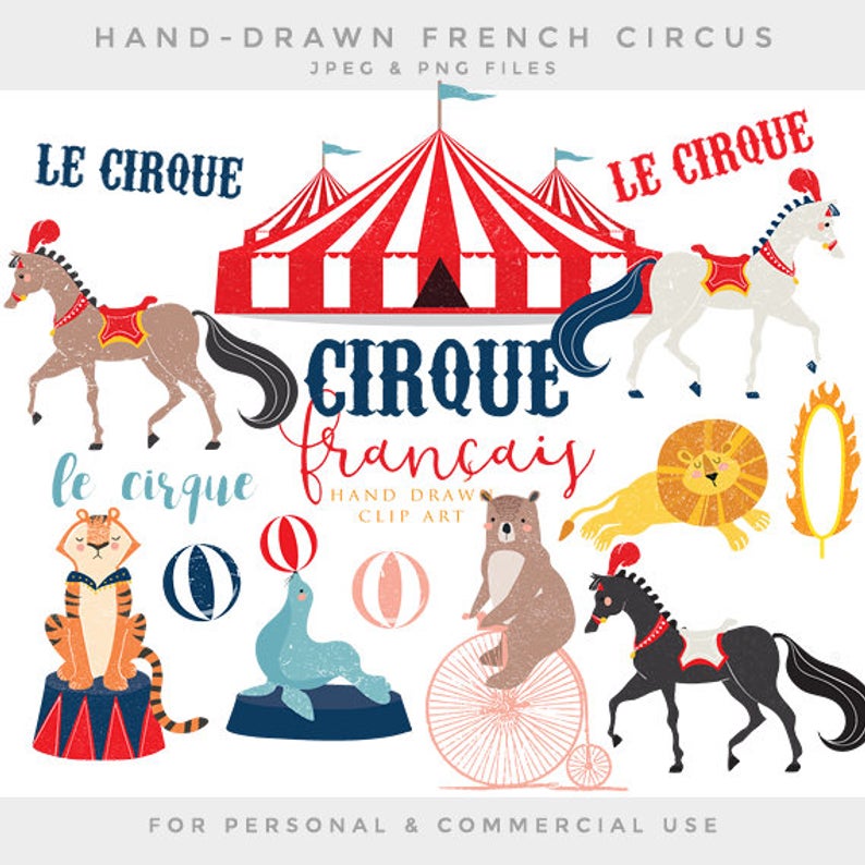 Hand drawn circus clip art.