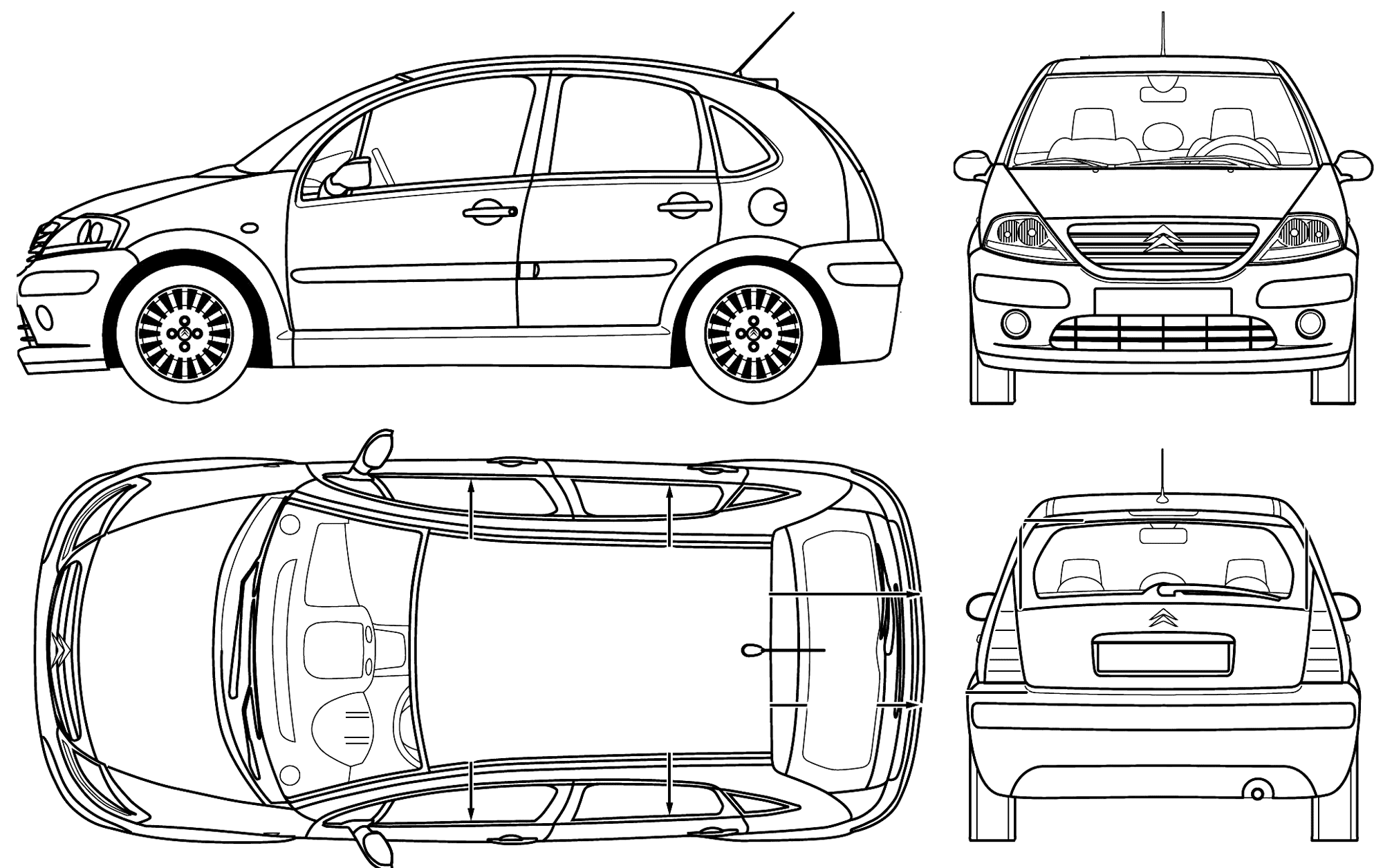 Citroen C3 2005 Blueprint.