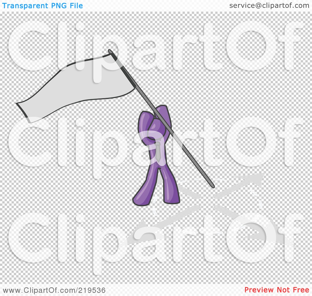 Clipart Illustration of a Purple Man Claiming Territory or.