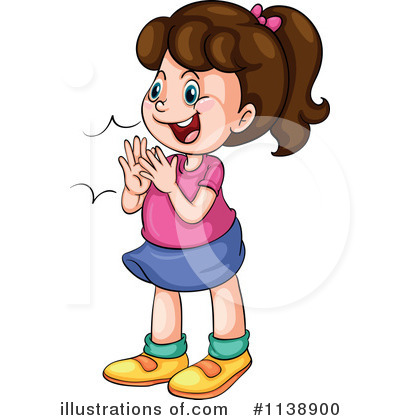 Girl clapping clipart.