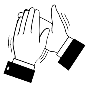 Black & White Clapping Hands PNG, SVG Clip art for Web.